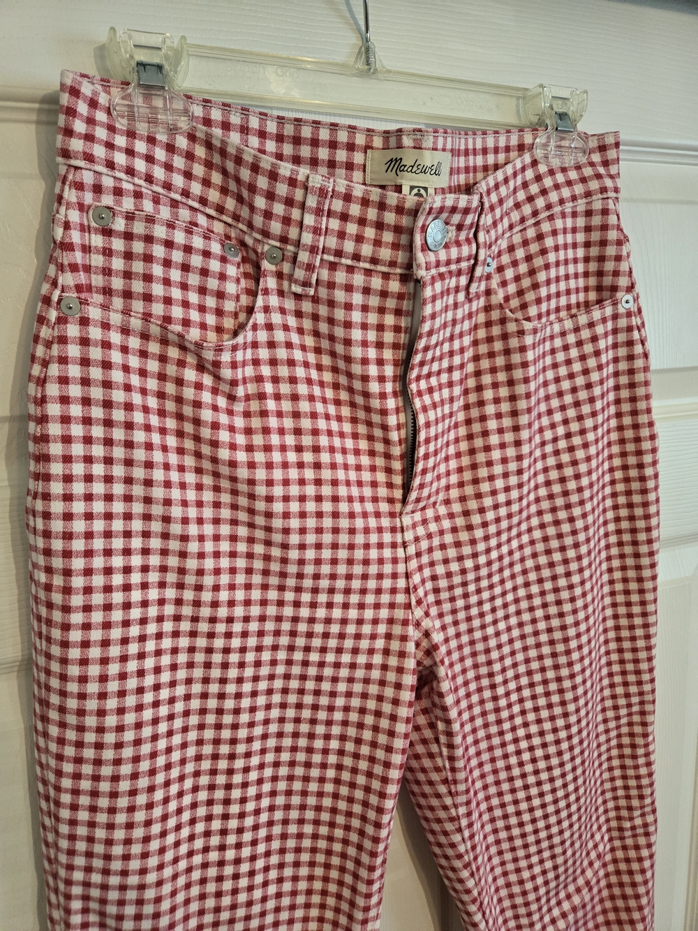 Madewell Perfect Vintage Red Gingham High-Rise Jeans